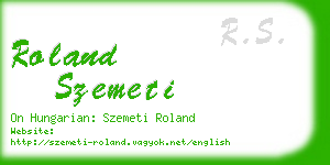 roland szemeti business card